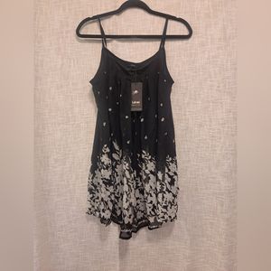 Laksmi Sheer Spaghetti Strap size Medium Black/White Tanktop